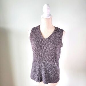 Villager Liz Claiborne Women's Sleeveless V Neck Sweater Size Large Petite